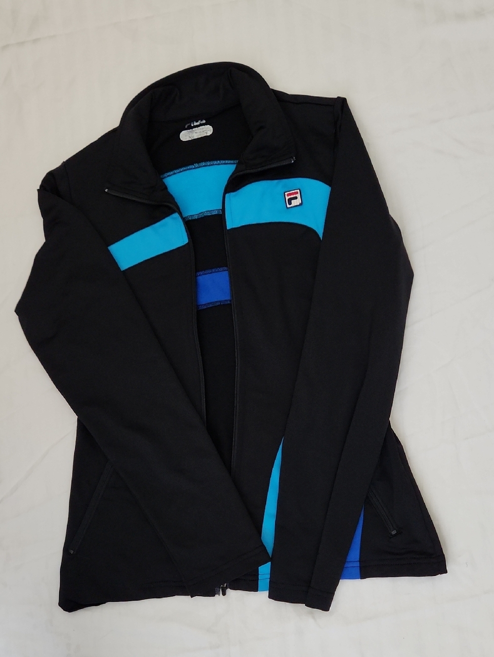 Fila Black Jacket with Blue Accent Panels